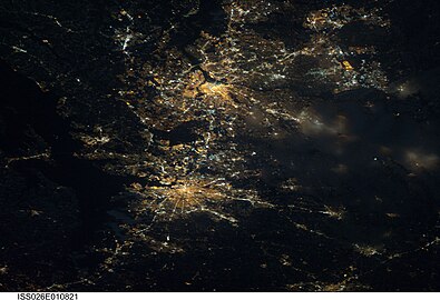 Washington, D.C. Metropolitan Area and Baltimore at night