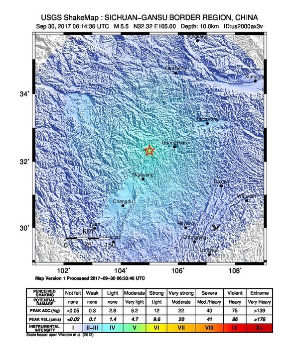 2017年9月青川地震