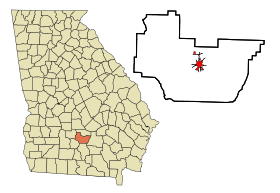Irwin County Georgia Incorporated and Unincorporated areas Ocilla Highlighted.svg
