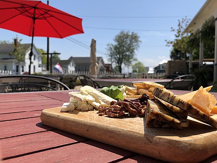 A cheese platter served downtown.