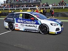 Cole, at the Knockhill round of the 2017 British Touring Car Championship. James Cole - 2017 BTCC Knockhill (Sunday, R1 grid).jpg