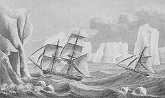 Image 48James Weddell's second expedition in 1823, depicting the brig Jane and the cutter Beaufroy (from Southern Ocean)