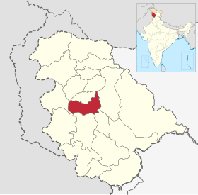Locatie van het district Kulgam ضلع کولگام