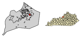 Jefferson County Kentucky Incorporated and Unincorporated areas Douglass Hills Highlighted 2122204.svg