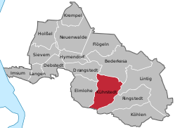Läget för Kührstedt i Geestland