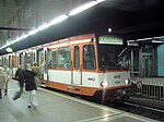 Kölner Stadtbahnwagen an der Tunnelhaltestelle Appellhofplatz