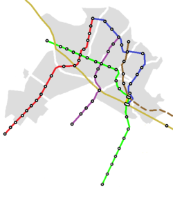 Karaj Metro operational and under construction lines