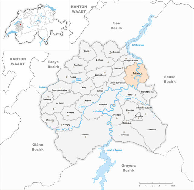 Poziția localității Fribourg