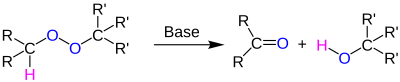 Reaktionsschema der Kornblum-DeLaMare-Umlagerung