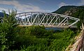 železný peší most cez rieku Văča v centrálnej časti mesta