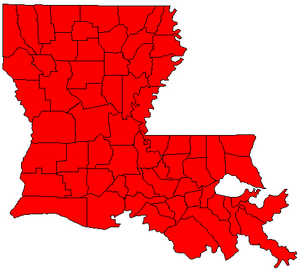 Parishes won by State Treasurer candidates in the October 22, 2011 election.   John Neely Kennedy