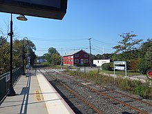 One of three former "Produce Storage" facilities that served the station. LIRR Mattituck Produce Storage-1.JPG