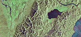 Спутниковый снимок озера летом 2010 года.