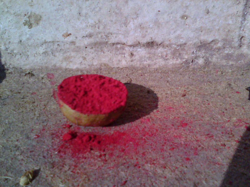 File:Lemon slice with kumkum powder on a street in tamil nadu.jpg