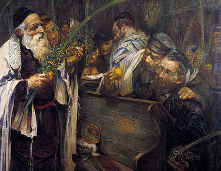 Sukkot in the Synagogue (painting circa 1894–1895 by Leopold Pilichowski)