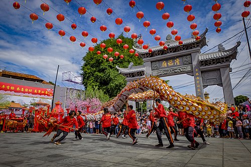 Liong attraction during Chinese New Year in Jakarta, Indonesia