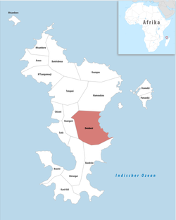 Localização da comuna (em vermelho) em Mayotte