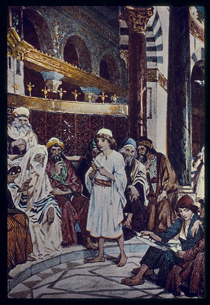 File:Luke 2-41-50. Jesus goeth up with his parents to the Passover at the age of twelve years; and tarreith behind the temple, seeking instruction from the doctors of the law LOC matpc.23114.jpg