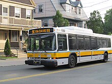 A route 96 bus in Somerville MBTA route 96 bus on College Avenue, June 2015.JPG