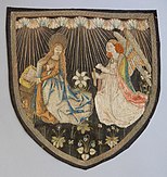 Koorkapschild met annunciatie, 1470 - 1479, Museum Catharijneconvent