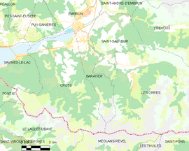 Mapa obce Baratier