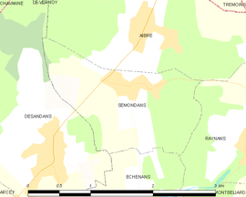 Mapa obce Semondans