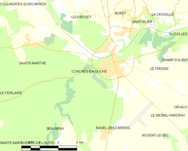 Mapa obce Conches-en-Ouche