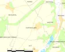 Carte de la commune de Chartainvilliers.