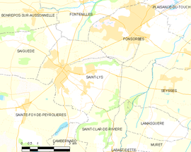 Mapa obce Saint-Lys
