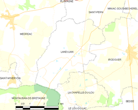 Mapa obce Landujan
