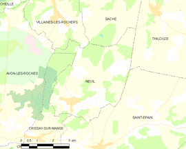 Mapa obce Neuil