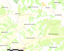 Mapa obce Bagat-en-Quercy