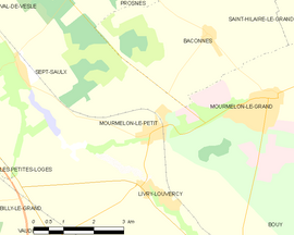 Mapa obce Mourmelon-le-Petit