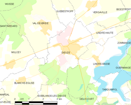 Mapa obce Dieuze