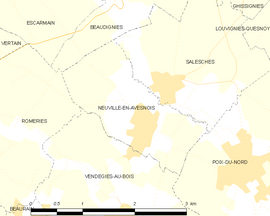 Mapa obce Neuville-en-Avesnois