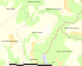 Mapa obce Neufchelles