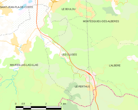 Mapa obce Les Cluses