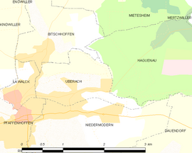 Mapa obce Uberach