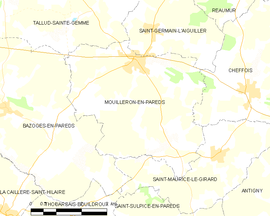 Mapa obce Mouilleron-en-Pareds