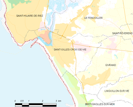 Mapa obce Saint-Gilles-Croix-de-Vie