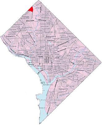 Map of Washington, D.C., with Hawthorne highlighted in red Map hawthorne.jpg