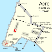 Map of Acre in 1291 Map of Acre in 1291.svg