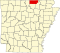 Fulton County.svg'yi vurgulayan Arkansas haritası