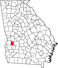 Округ Вебстер на мапі штату Джорджія highlighting