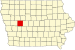 Map of Iowa highlighting Carroll County