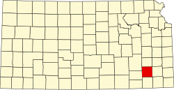 Vị trí quận Wilson trong tiểu bang Kansas ở Hoa Kỳ