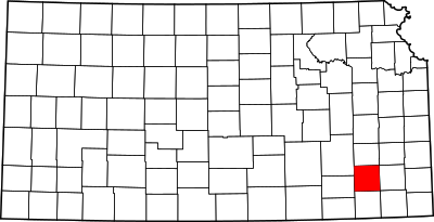 Map of Kansas highlighting Wilson County.svg