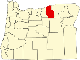 Locatie van Morrow County in Oregon