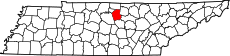 Map of Tennessee highlighting Smith County.svg