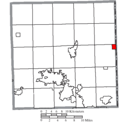 Locatie van Orangeville in Trumbull County